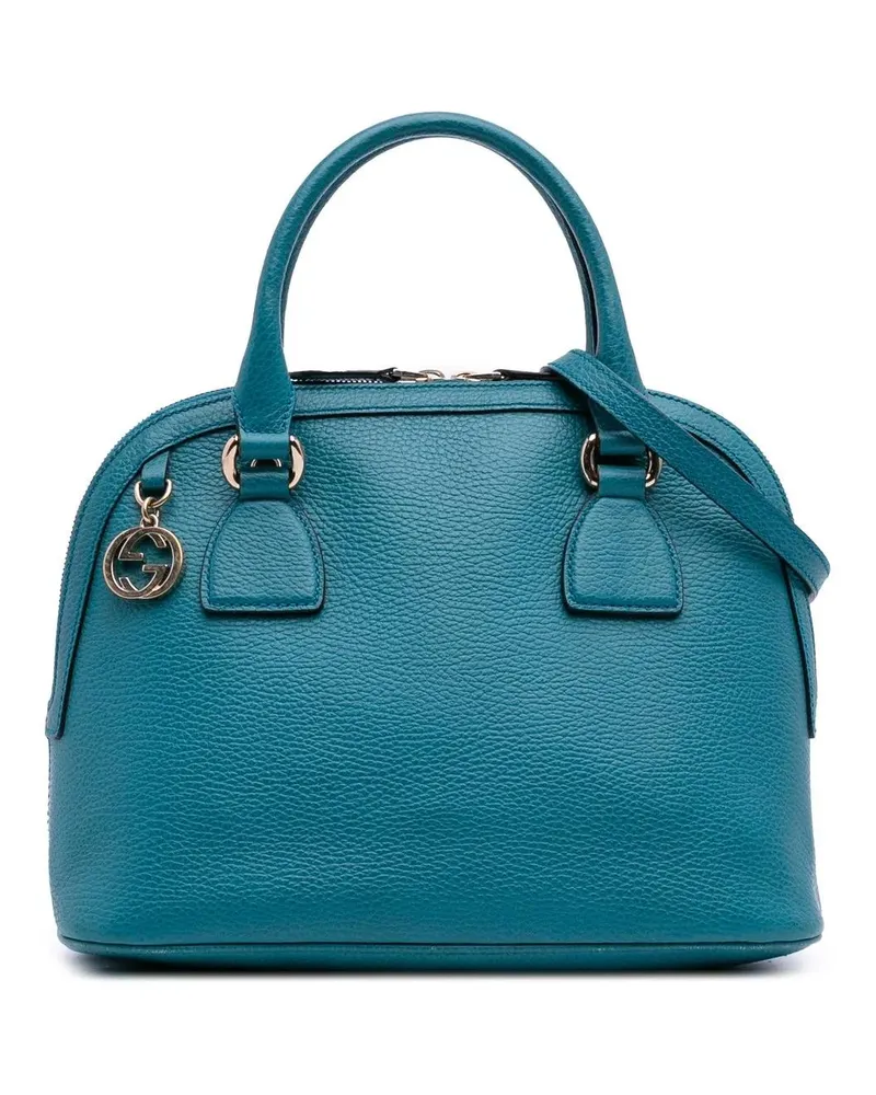 Gucci Hobo Bags Small Dollar Calfskin GG Charm Dome Satchel blau Blau