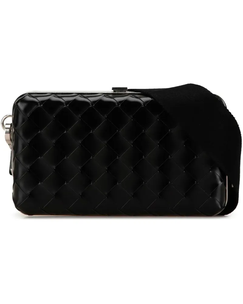 Bottega Veneta Hobo Bags 2012-2023 Spazzolato Intrecciato Box Messenger Bag schwarz Schwarz