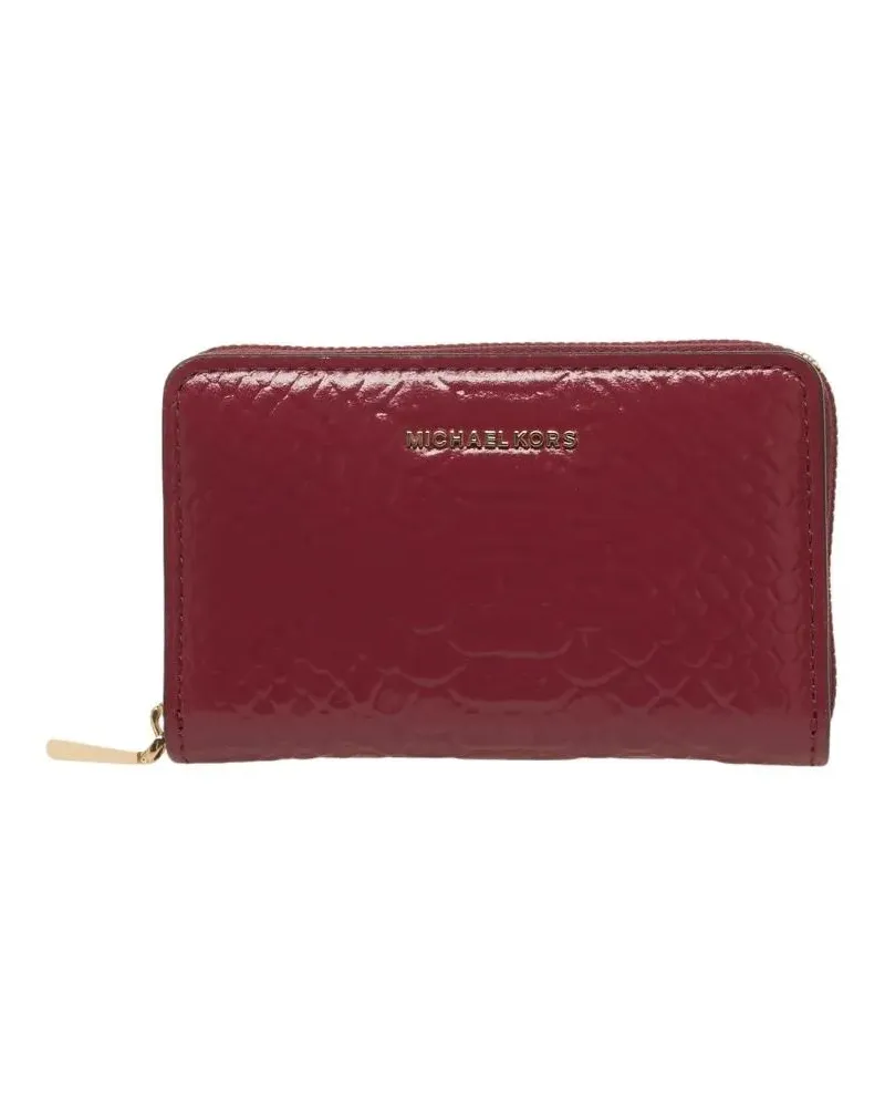 Michael Kors Portemonnaie Crocodile-Effect Leather Wallet With Zip Closure rot Rot