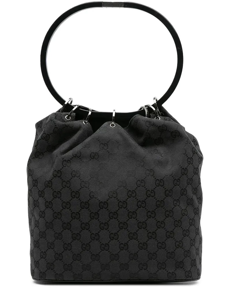 Gucci Crossbody Bags GG Canvas Ring Handbag schwarz Schwarz