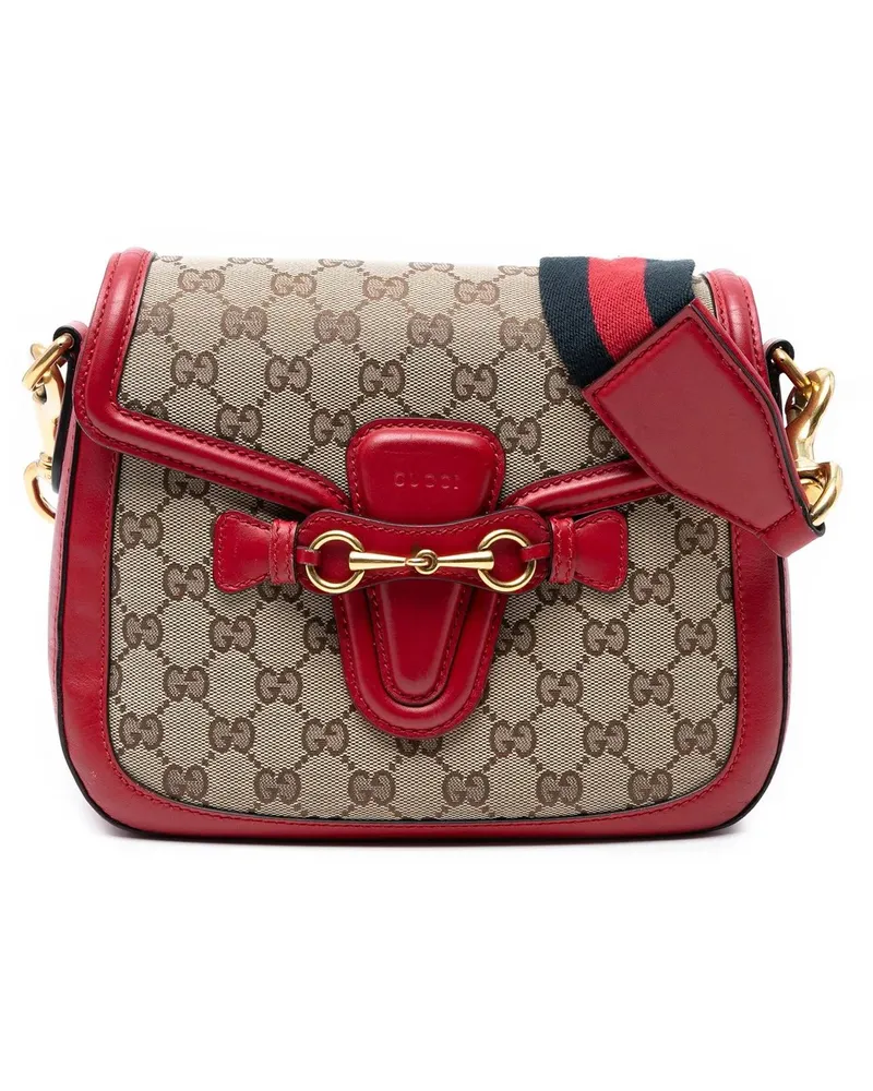 Gucci Hobo Bags Medium GG Canvas Lady Web Crossbody braun Braun