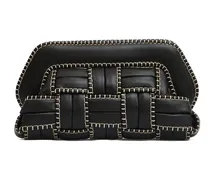 Clutches Structured Black Vegan Leather Clutch With Beige S schwarz