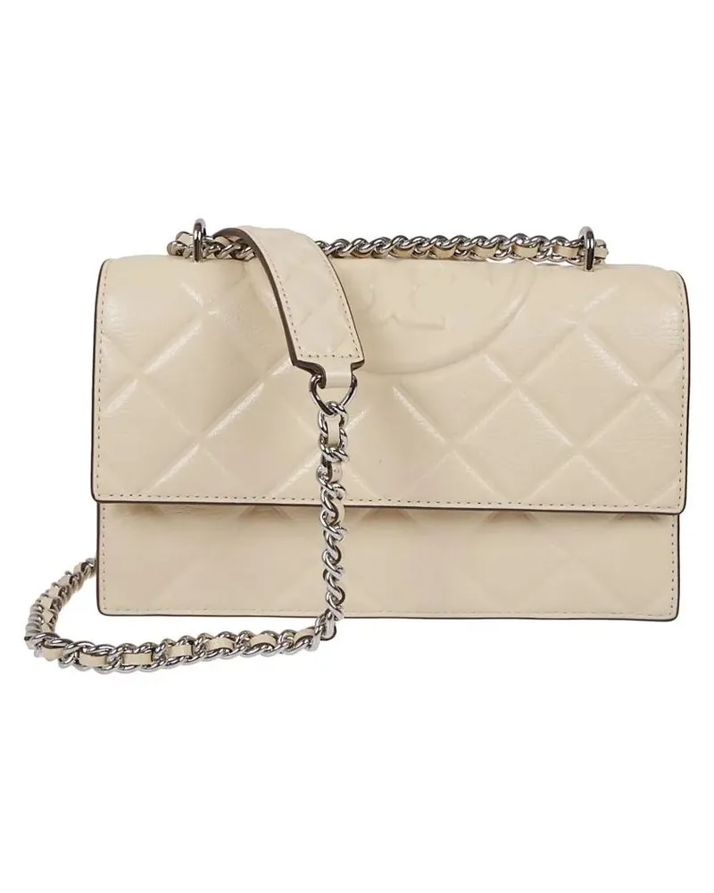 Tory Burch Hobo Bags Fleming Quilted Leather Shoulder Bag beige Beige