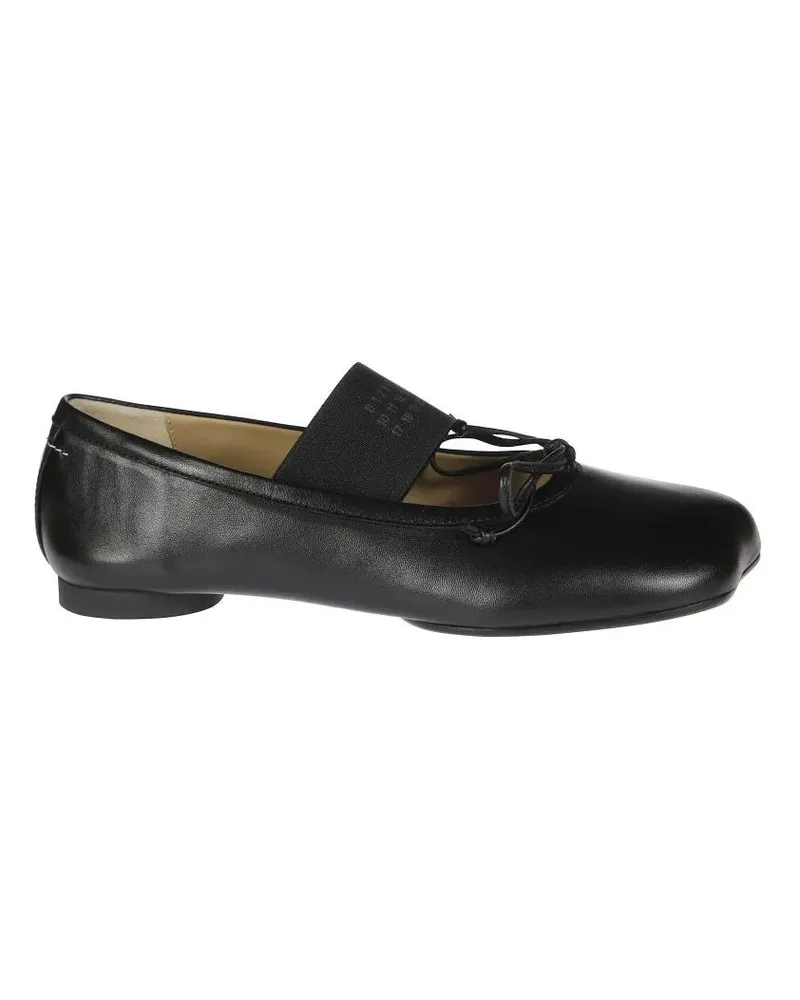Maison Margiela Black Ballet Flats With Elastic Band schwarz Schwarz
