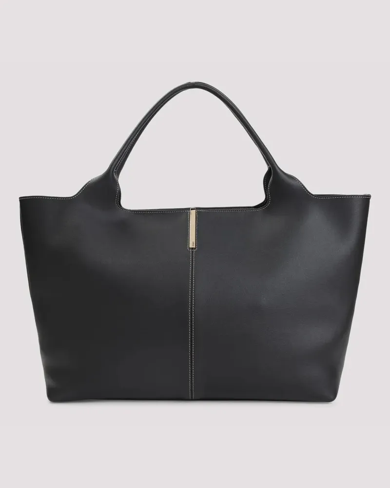 TOD'S Shopper & Totes Black Leather Ebr Medium Shopping Bag schwarz Schwarz