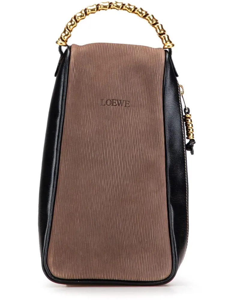 Loewe Crossbody Bags Leather Velasquez Twist Top Handle Bag braun Braun
