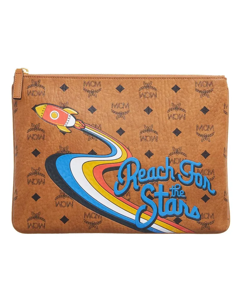 MCM Pochettes Visetos Flat Pouch Medium cognacbraun Cognacbraun