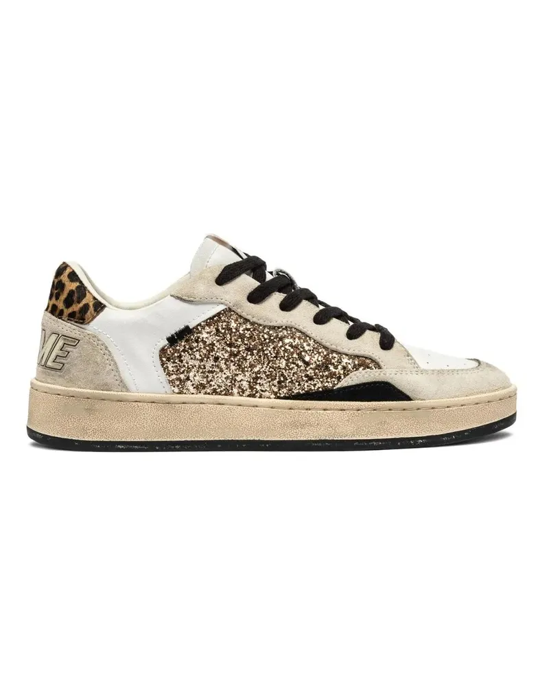 Crime Low-Top Sneaker Leopard-Print And Glitter Accented Sneakers beige Beige