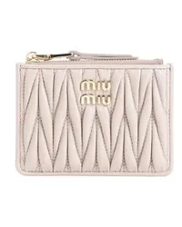 Miu Miu Portemonnaies Cipria Lamb Leather Card Holder Beige