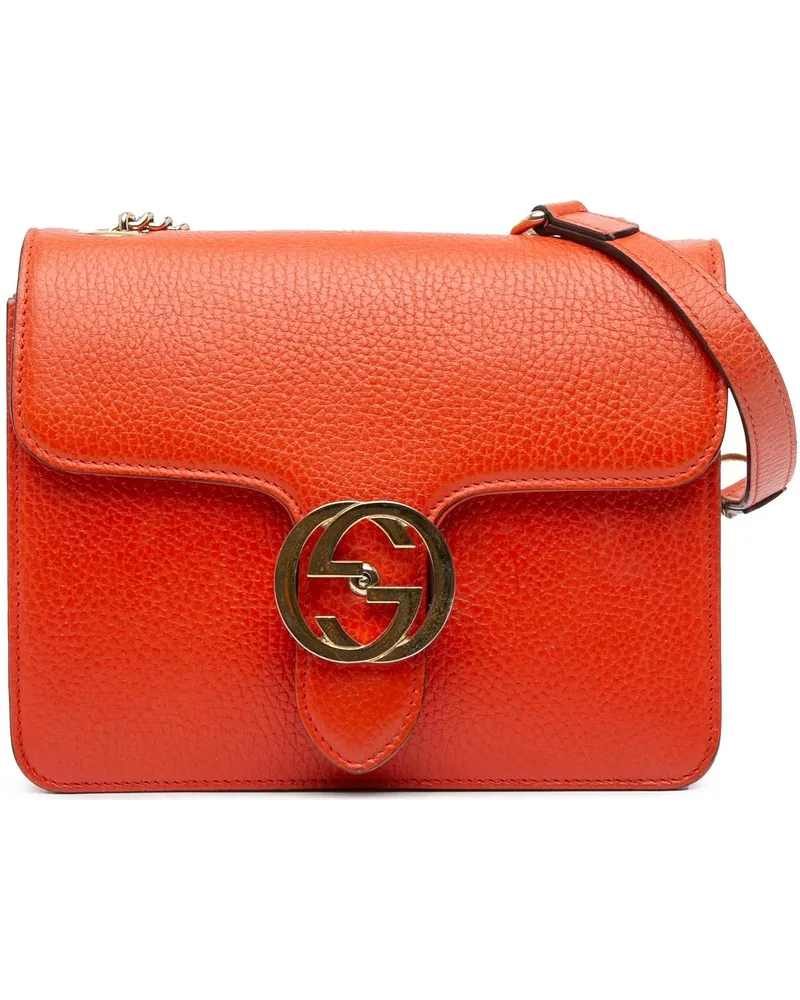Gucci Hobo Bags Small Dollar Calfskin Interlocking G Crossbody orange Orange