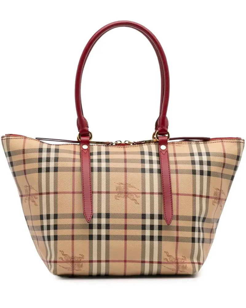 Burberry Shopper Small Haymarket Check Coated Canvas Salisbury Tote braun Braun