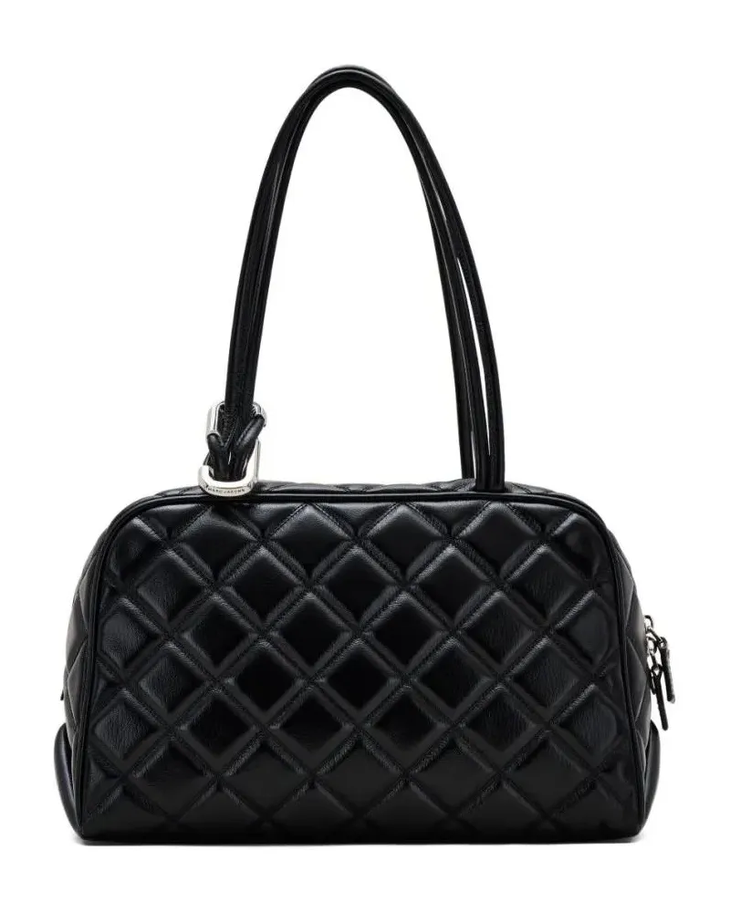 Marc Jacobs Hobo Bags Quilted Vitello Leather Shoulder Bag schwarz Schwarz
