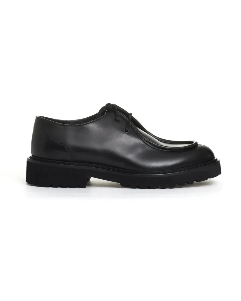 Doucal´s Loafer Norwegian Black Leather Tank Bottom weiß Weiß