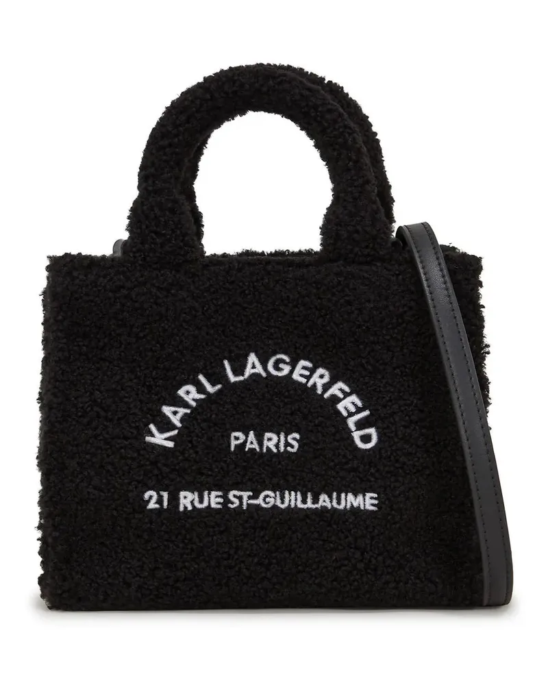 Karl Lagerfeld Shopper Rue St-Guillaume Mini-Tote-Bag aus Lammfell schwarz Schwarz