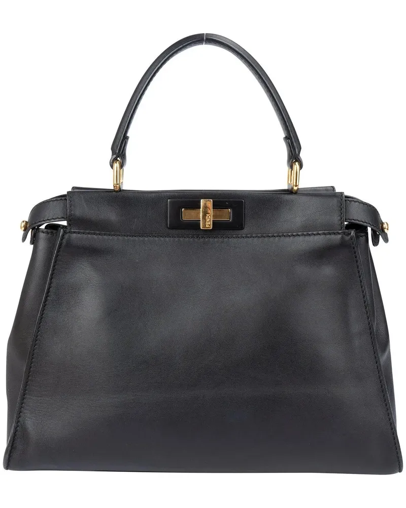 Fendi Crossbody Bags  Black Leather Peekaboo Handbag schwarz Schwarz