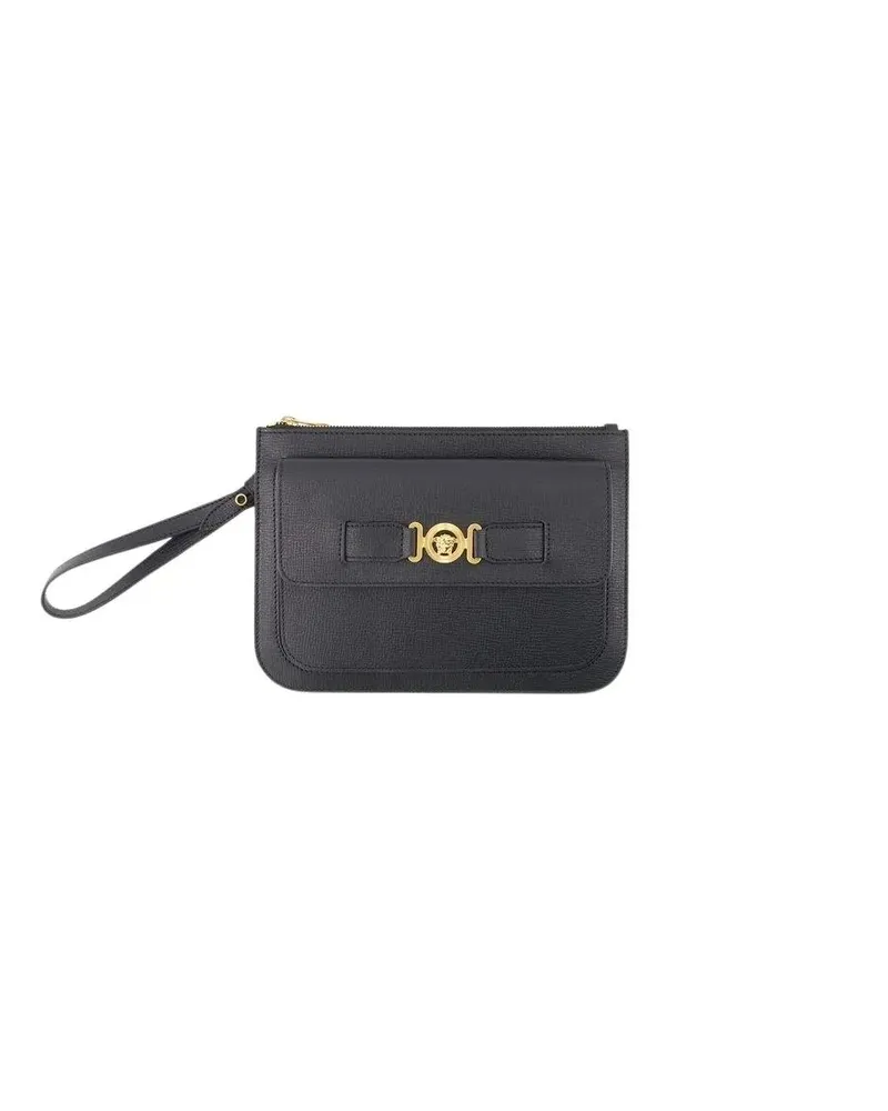 Versace Crossbody Bags Small Medusa Biggie Clutch - Leather - Black schwarz Schwarz