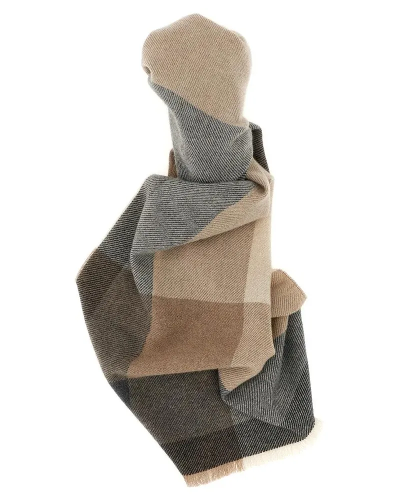 Brunello Cucinelli Tücher & Schals Check Print Wool-Cashmere Scarf bunt Bunt