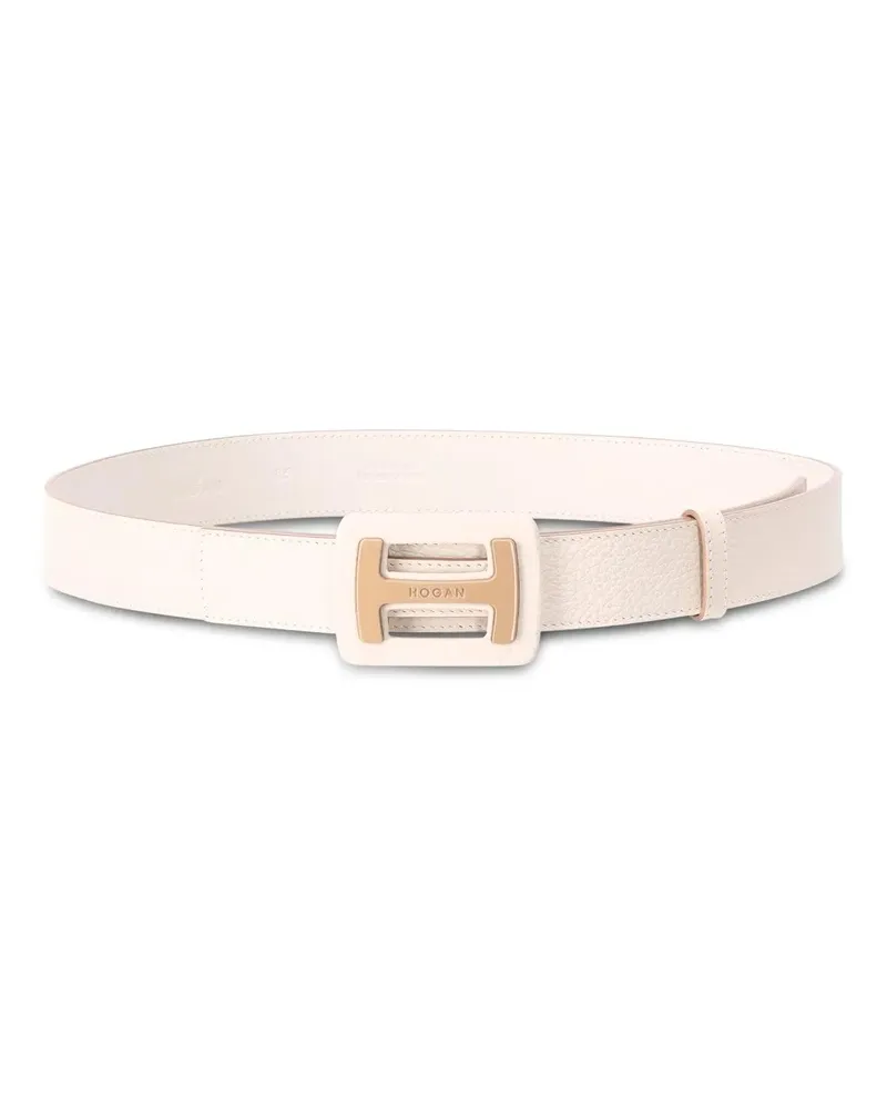 Hogan Gürtel Gürtel mit Logo-Schnalle creme Creme