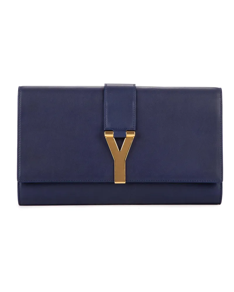 Saint Laurent Crossbody Bags Classic Y Line Clutch blau Blau