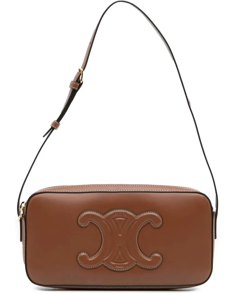 Celine Hobo Bags Mini Calfskin Cuir Triomphe Camera Shoulder Bag braun Braun