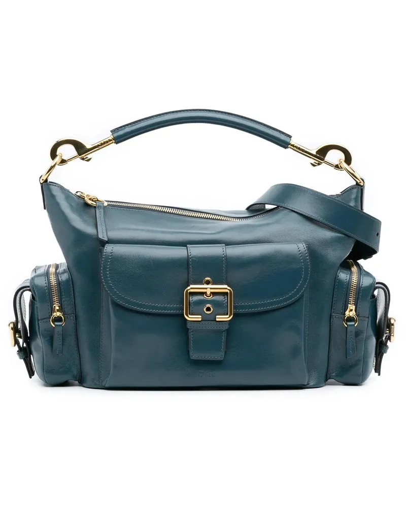 Chloé Hobo Bags Shiny Leather Camera Bag blau Blau