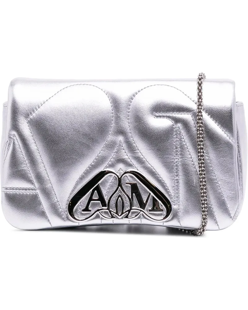 Alexander McQueen Hobo Bags Mini Lambskin The Seal Chain Crossbody silberfarben Silber