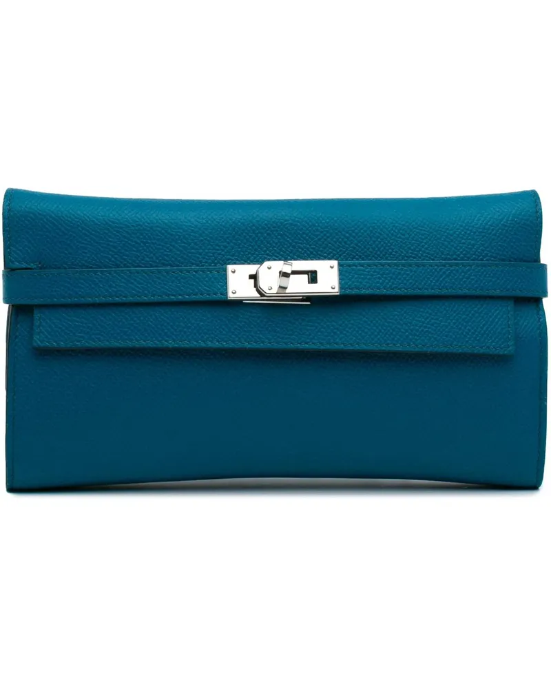 Hermès Portemonnaie Epsom Kelly Longue Wallet blau Blau