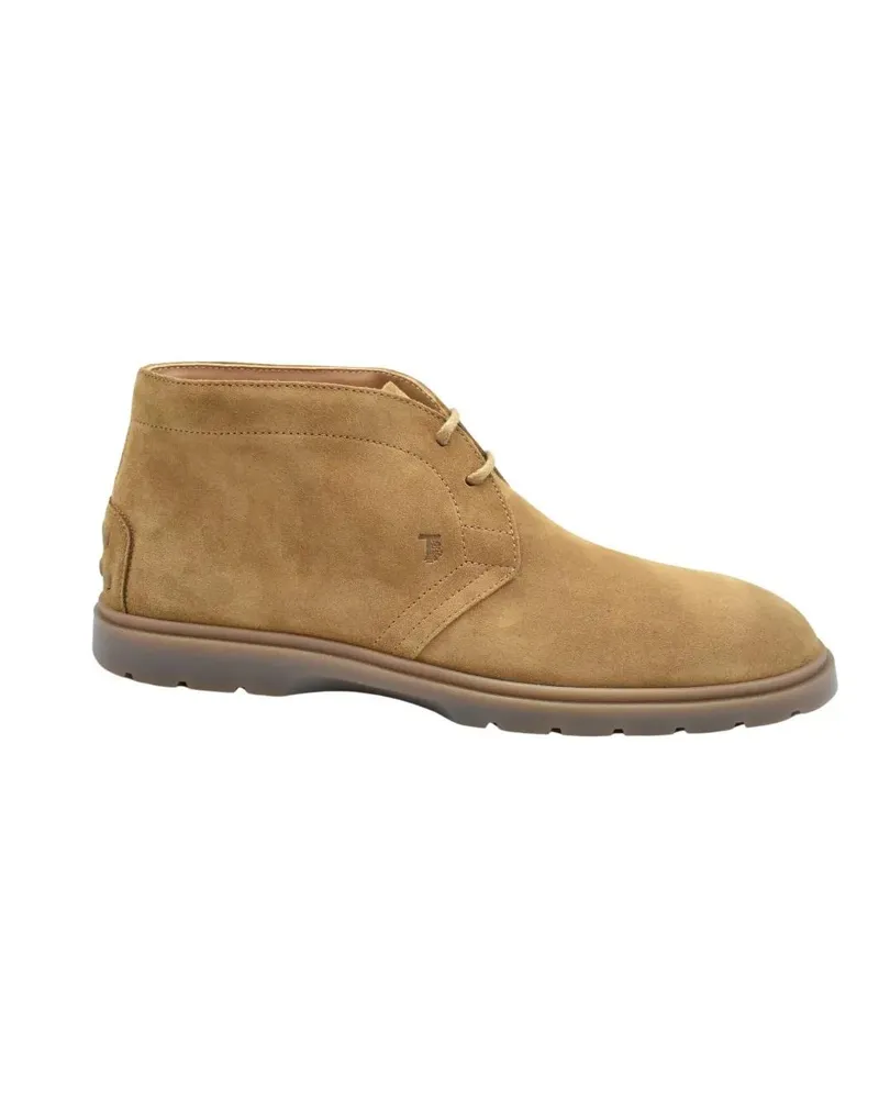 TOD'S Laced Flat Shoes With Suede Finish And Sole braun Braun