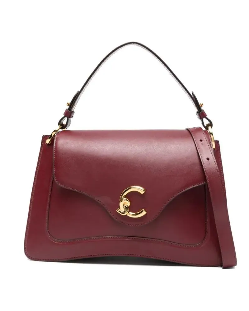 Coccinelle Hobo Bags Structured Deep Red Calfskin Handbag rot Rot