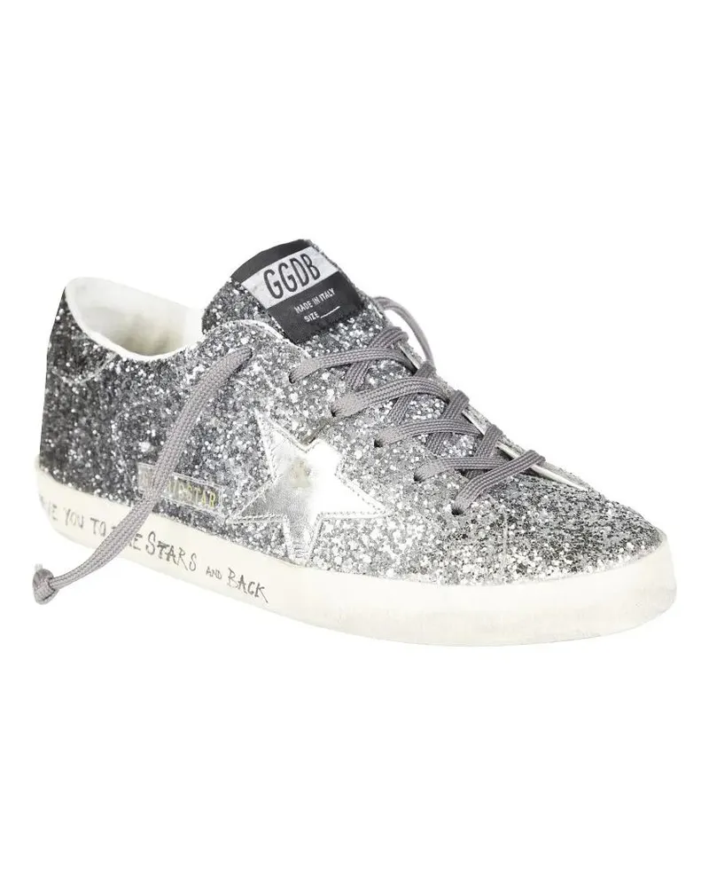 Golden Goose Low-Top Sneaker Superstar Classic With List Glitter Sneakers silberfarben Silber