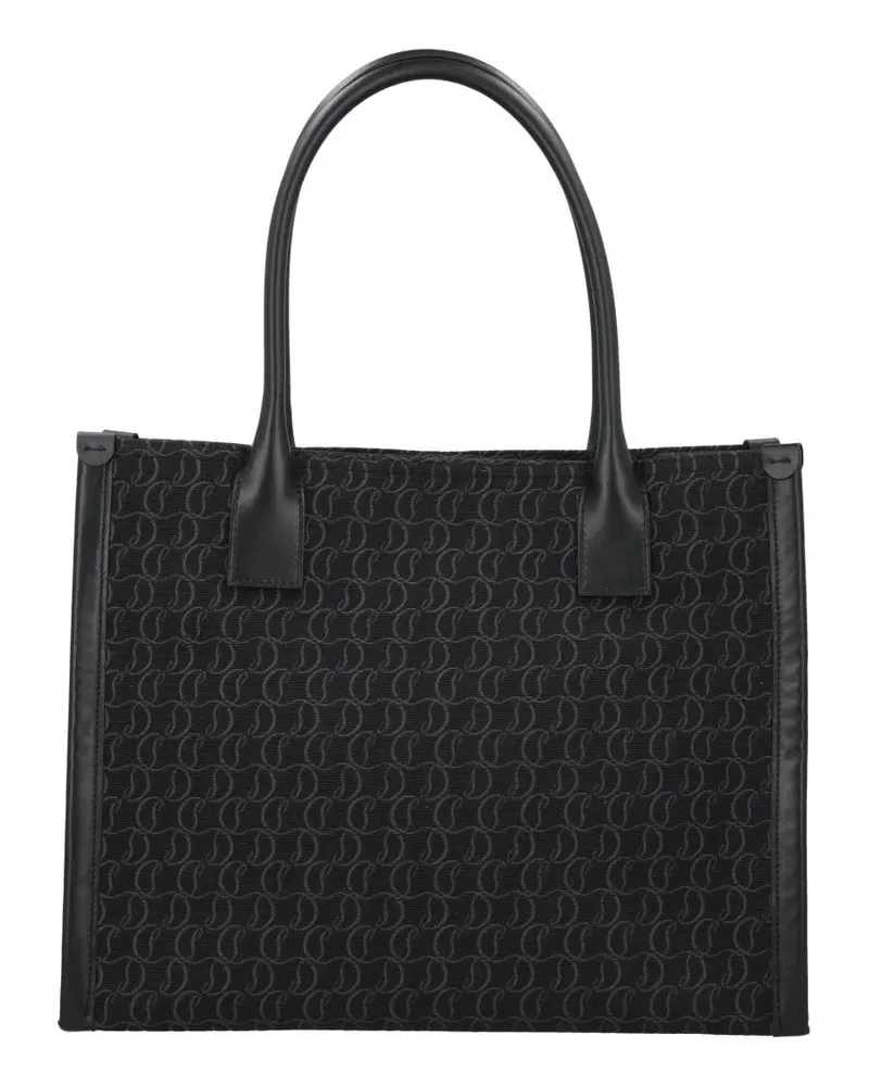 Christian Louboutin Shopper & Totes Structured Black Leather And Cotton Tote Bag schwarz Schwarz