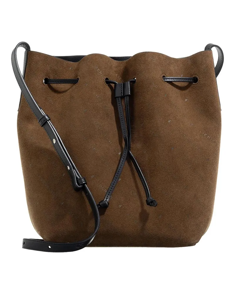 Liebeskind Beuteltaschen Monogram Diagonal Hydro Suede Bucket Bag M braun Braun