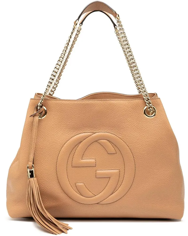 Gucci Shopper Medium Leather Soho Chain Tote braun Braun