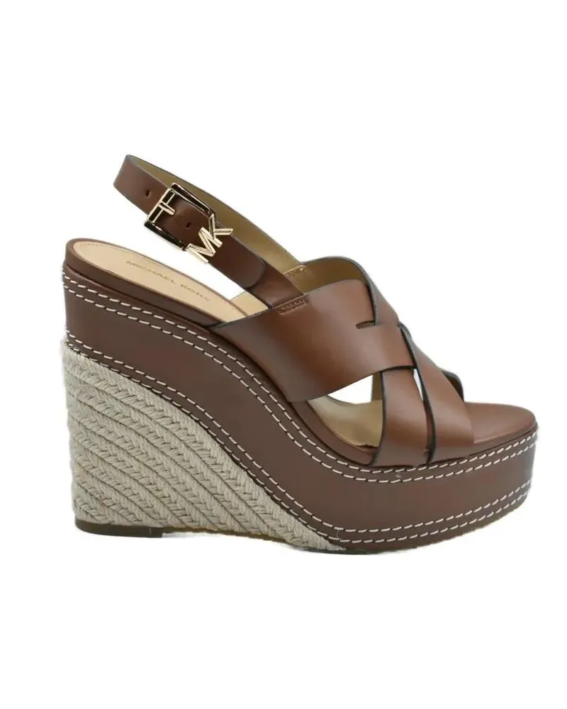 Michael Kors Sandalen Laced Wedge Shoes With Woven Jute Base braun Braun
