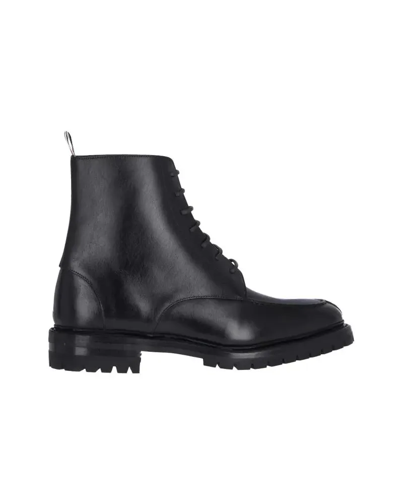Thom Browne Stiefel Classic Commando' Black Leather Derby Boots – Blac schwarz Schwarz