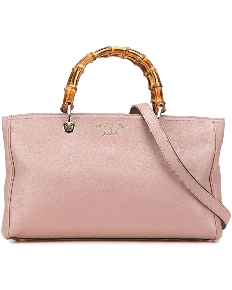 Gucci Hobo Bags Medium Calfskin Bamboo Shopper Satchel rosa Gold