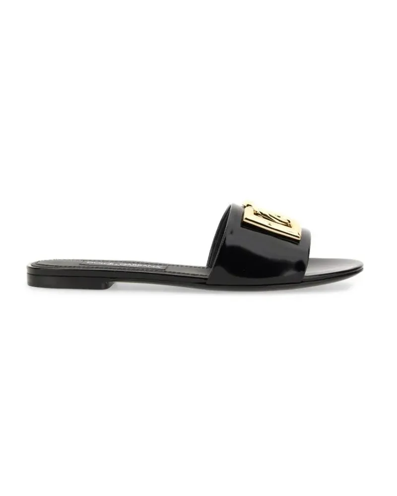 Dolce & Gabbana Sandalen Sandalo Con Logo schwarz Schwarz