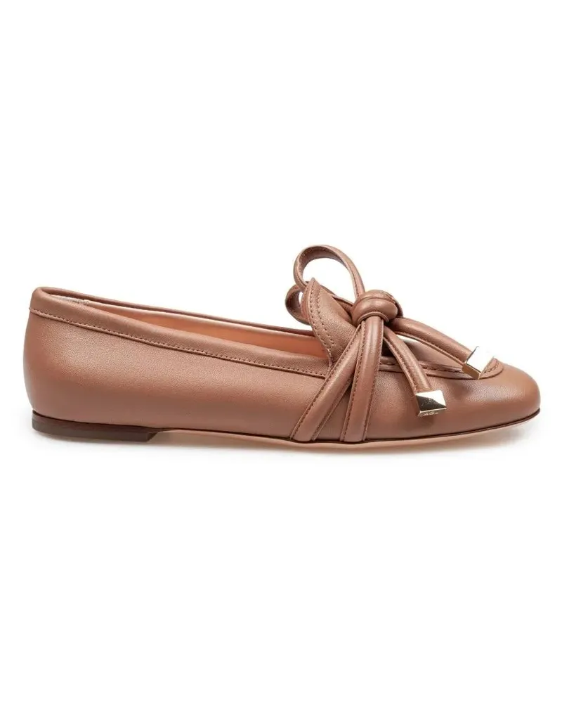 Attilio Giusti Leombruni Cocoa Leather Moccasins With Maxi Bow braun Braun