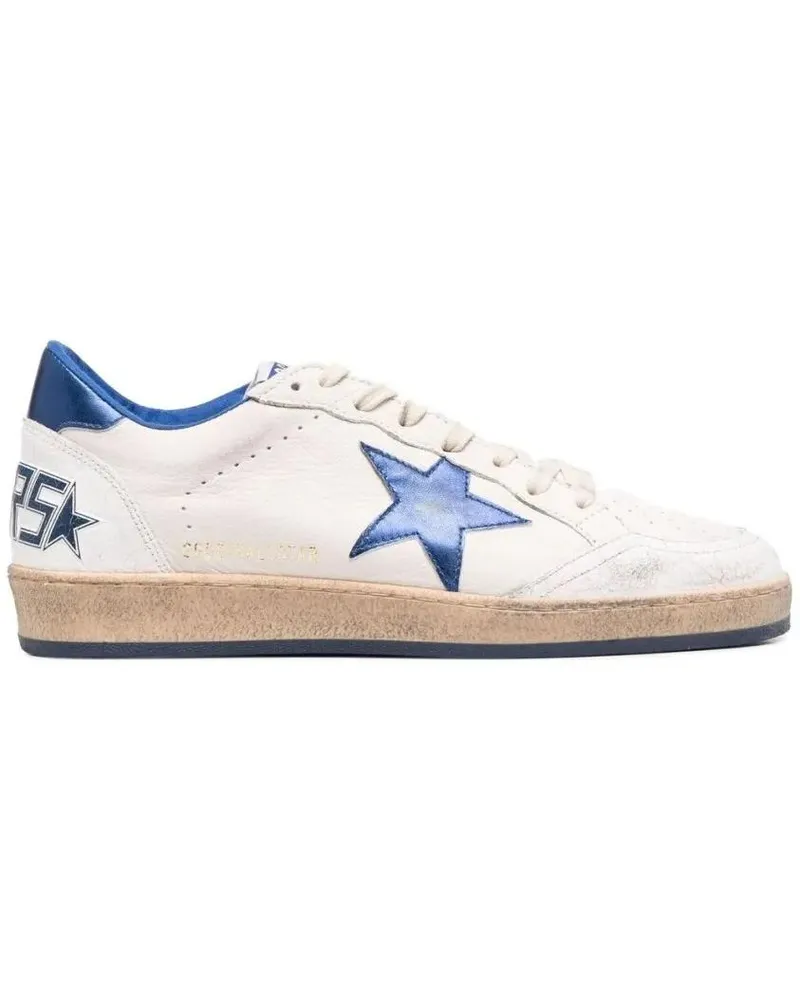 Golden Goose Low-Top Sneaker Classic Low-Top Sneakers With Textured Leather Upp weiß Weiß