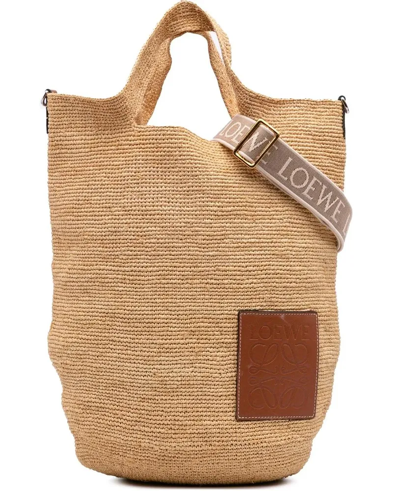 Loewe Hobo Bags Mini Raffia Slit Satchel braun Braun