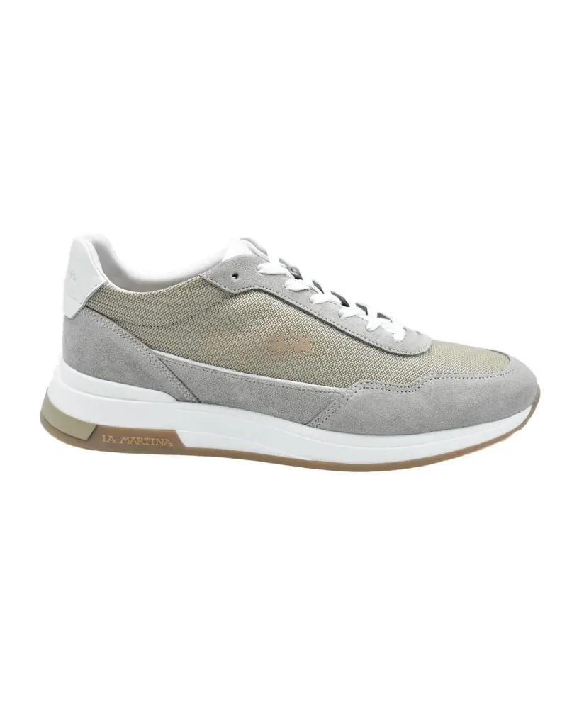 La Martina Low-Top Sneaker Beige-Bianco Perforated Suede Sneakers beige Beige