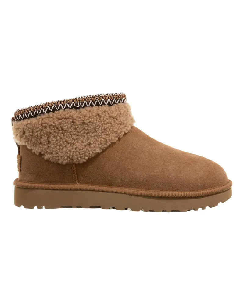 UGG Stiefel Classic Ultra Mini Maxi Curly braun Braun