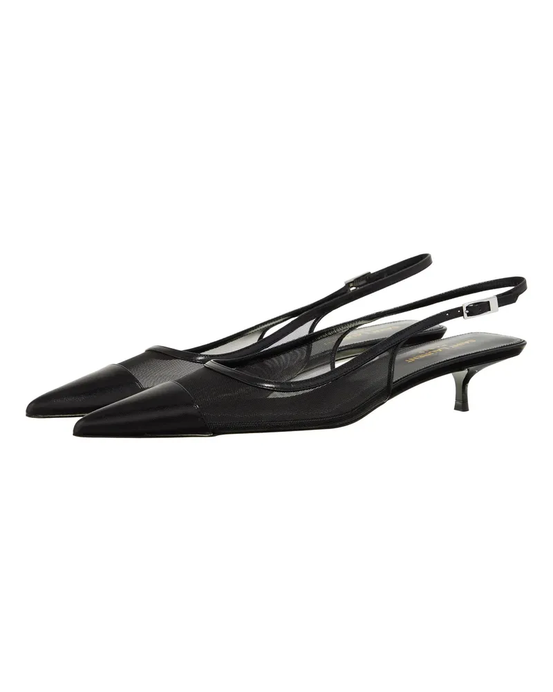 Saint Laurent Pumps & High Heels Mesh Slingsback Pumps schwarz Schwarz