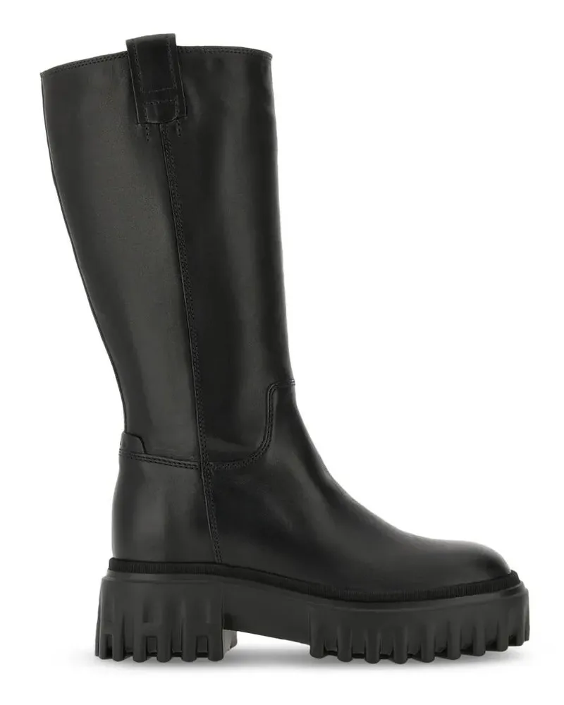 Hogan Stiefel Mid-Calf Leather Boots schwarz Schwarz
