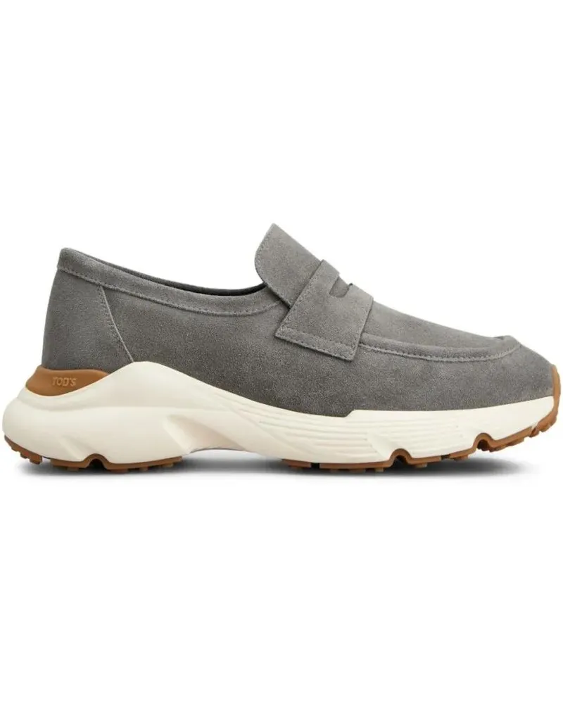 TOD'S Low-Top Sneaker Slip-On Grey Calf Suede Sneakers grau Grau