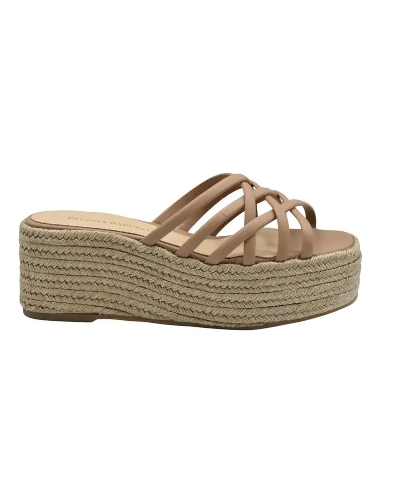 Paloma Barceló Sandalen Woven Platform Slide Sandals With Strappy Design braun Braun