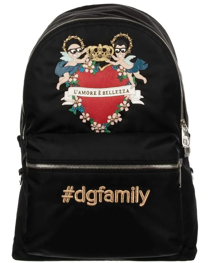 Dolce & Gabbana Rucksäcke Family Patch Backpack schwarz Schwarz