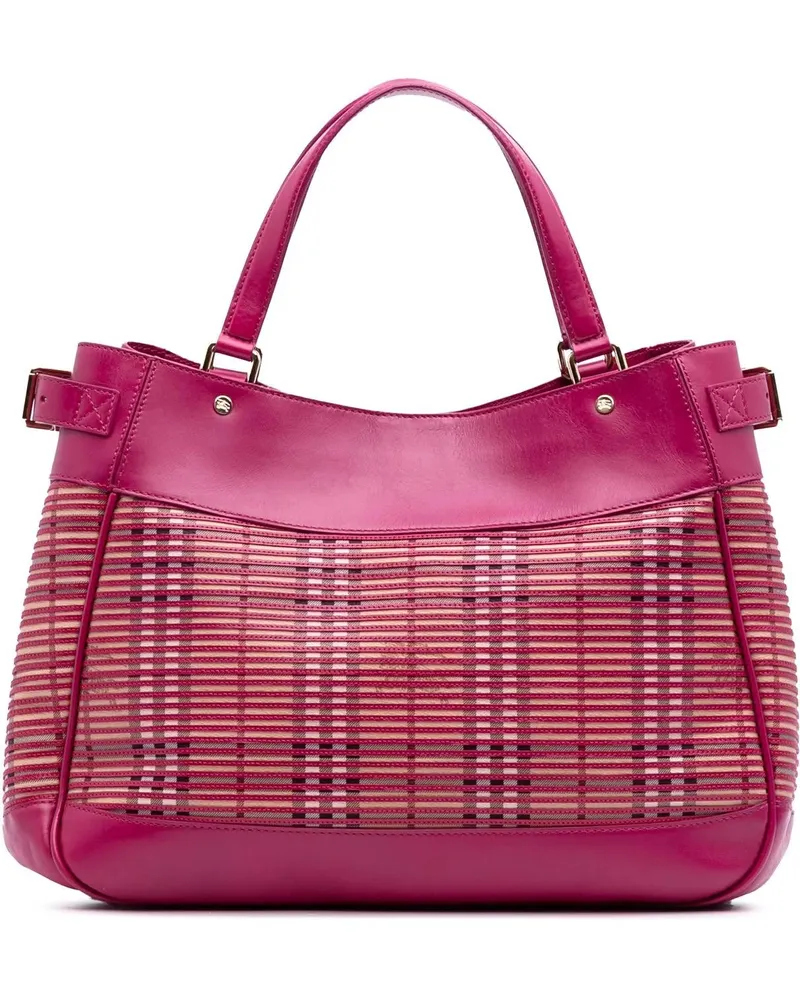 Burberry Shopper Haymarket Check Coated Canvas Ravensdon Tote rosa Gold