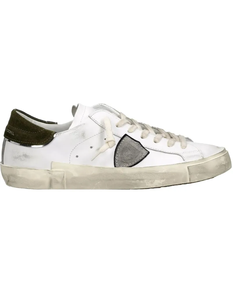 Philippe Model Low-Top Sneaker sneakers wit groen weiß Weiß