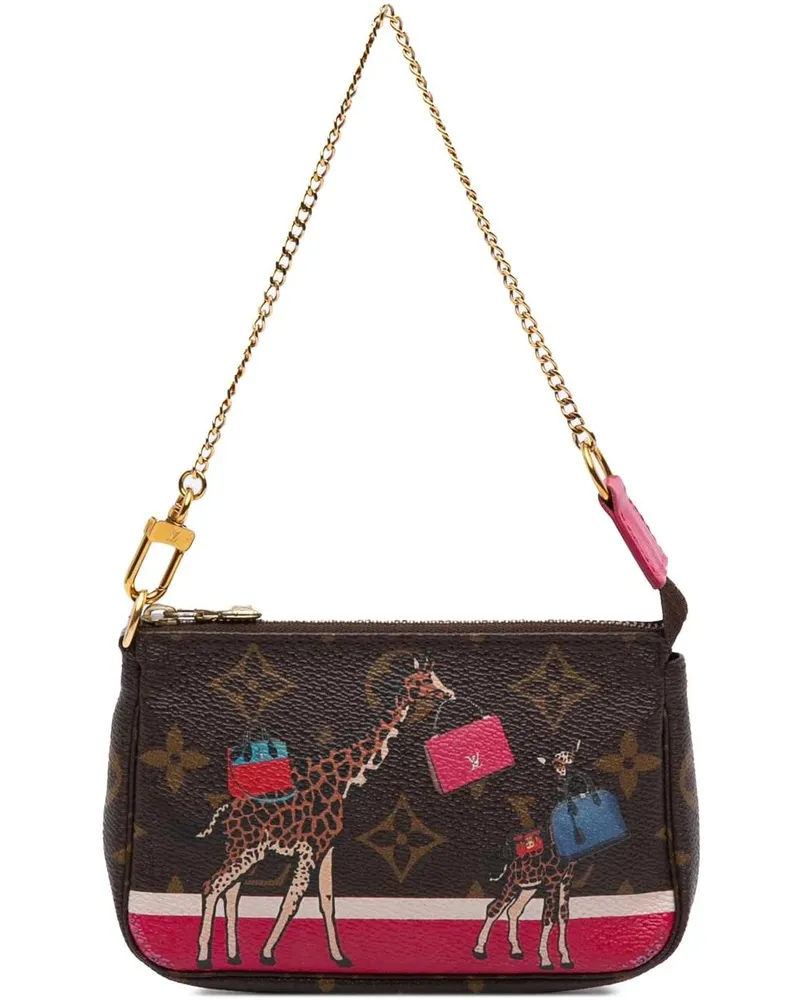 Louis Vuitton Crossbody Bags Monogram Giraffe Christmas Mini Pochette Accessoir braun Braun